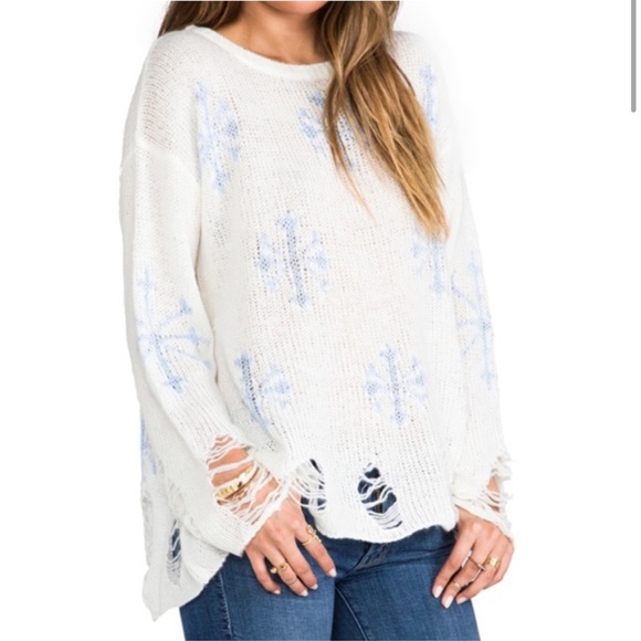 Wildfox Couture Lennon Snowflake Sweater xs $258 - Picture 3 of 7